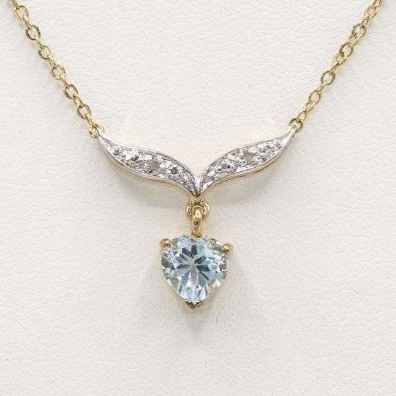 18 Kt Gold Plated Natural Topaz Genuine Diamond 2-Piece Set