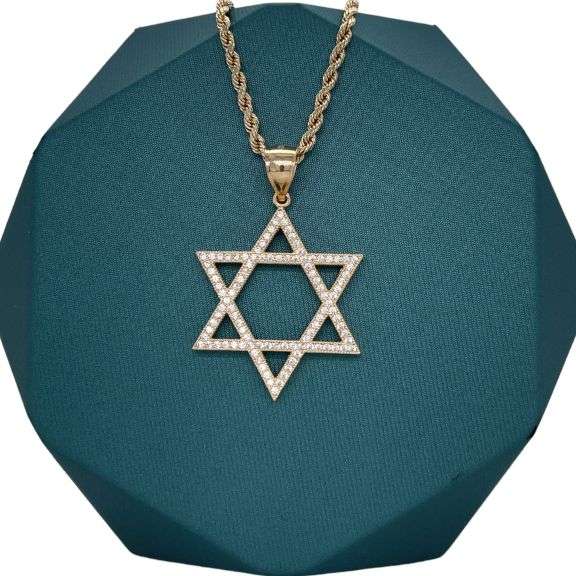 14K YELLOW GOLD SPARKLING STAR PENDANT NECKLACE