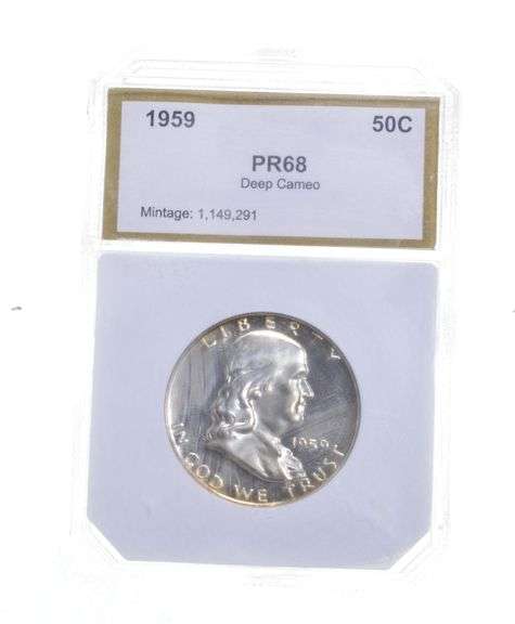 PR68 DCAM 1959 Franklin Half Dollar - Graded PCI