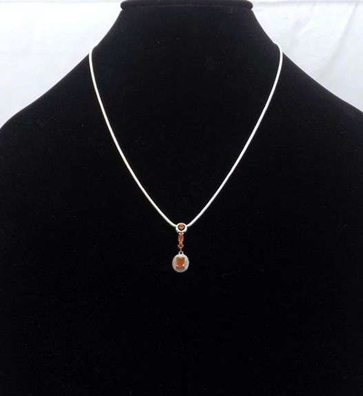 2 Ct Natural Orange Fire Opal Pendant