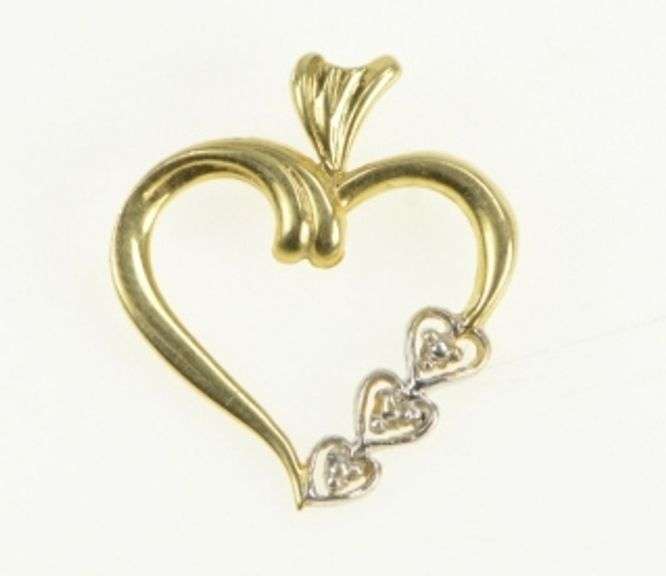 14K Yellow Gold Classic Heart Love Valentine Romantic Charm/Pendant