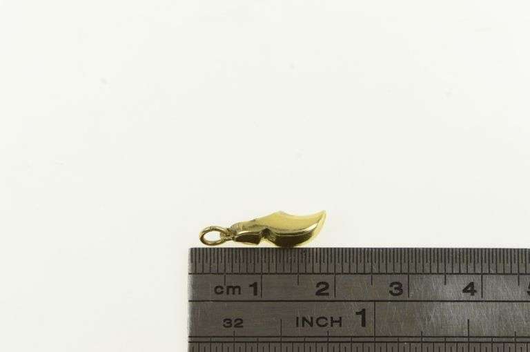 14K Yellow Gold 3D Dutch Clog Shoe Netherlands Souvenir Charm/Pendant
