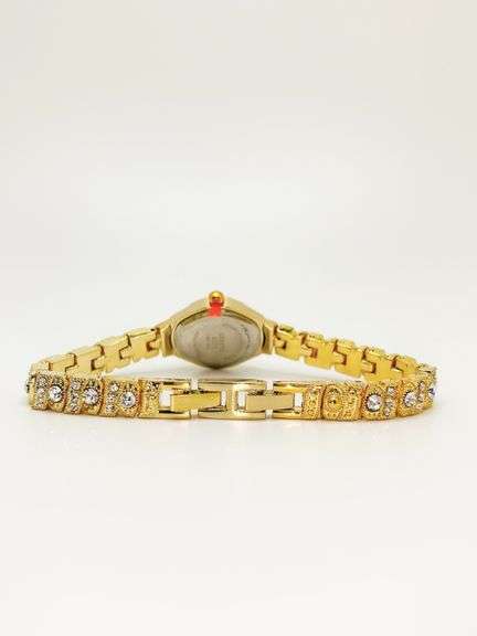 Ladies Geneva & Gemstone Watch, 18kt Yellow Gold Plated