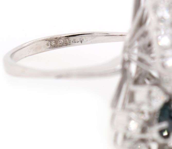 1.30ctw Sapphire and 1.00ctw Diamond Swirl Cocktail Ring in 14K