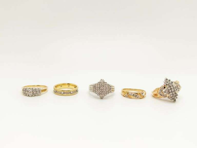 5 Stunning 14k Yellow & White Gold Rings!