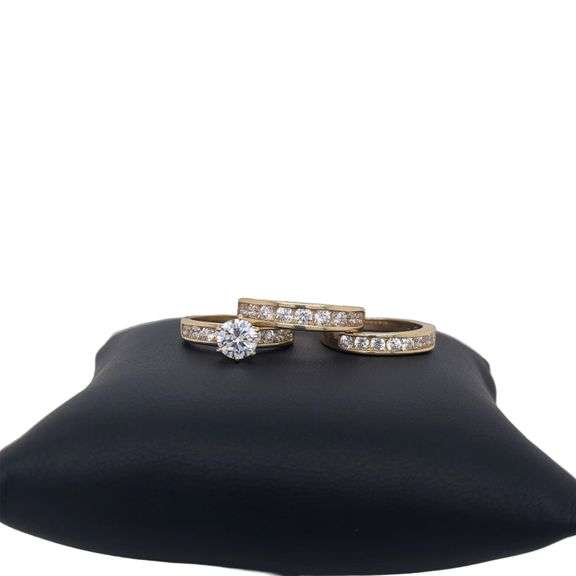 14K Gold Couples wedding Ring Set