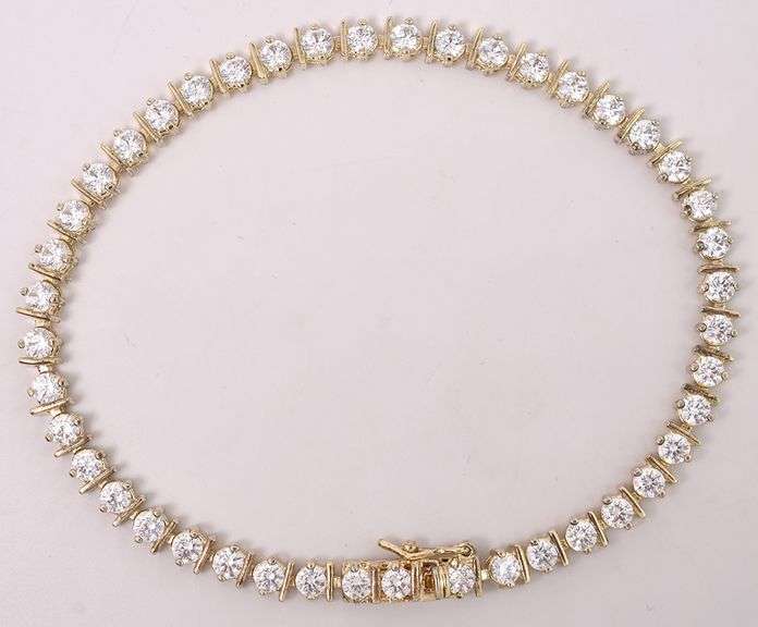 Vermeil CZ Tennis Bracelet In Sterling Silver