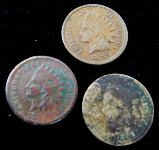3 Rare Indian Head U.S. Penny's