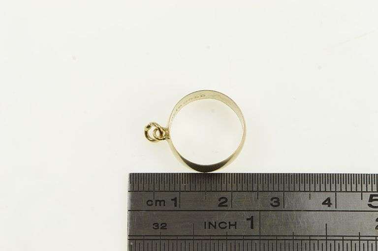 10K Yellow Gold Victorian Child's Baby Band Wedding Ring Charm/Pendant