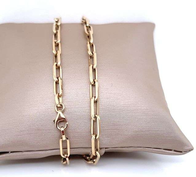 14K YELLOW GOLD PAPERCLIP LINK CHAIN