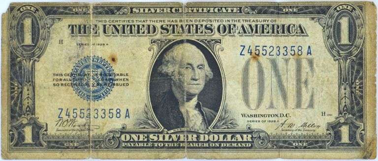 Series 1928 A Funnyback Silver Certificate