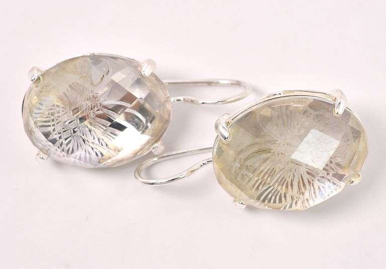 Butterfly Quartz Dangle Earrings In Sterling Silver