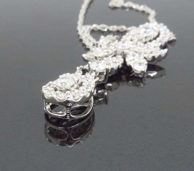 Incredibly Intricate Diamond Pendant Necklace made in 18k White Gold