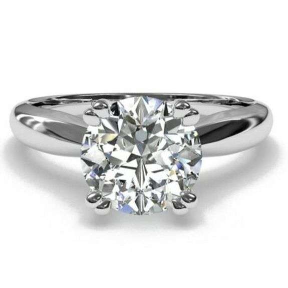 Sparkling 2.35 Ct White Fire Moissanite Ring