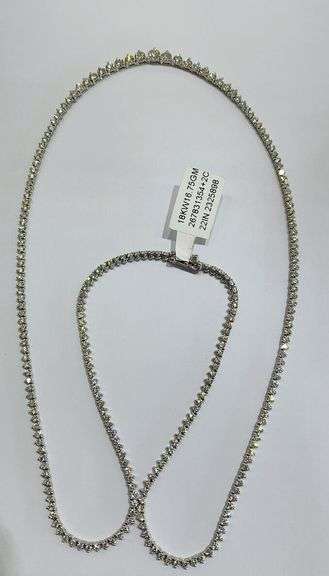 GORGEOUS 18KT SOLID WHITE GOLD 6.00 CARAT DIAMOND TENNIS NECKLACE