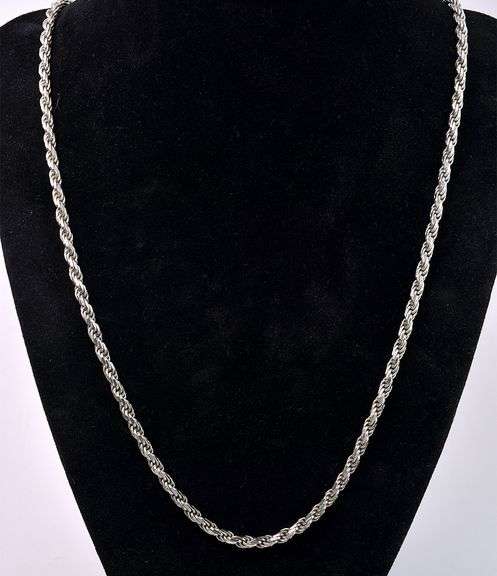 Rope Chain Necklace In Sterling Silver