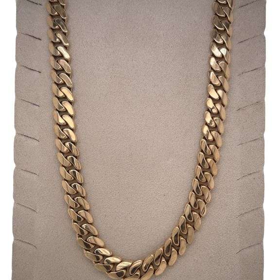 42.6GM! 14K YELLOW GOLD MIAMI CUBAN LINK CHAIN