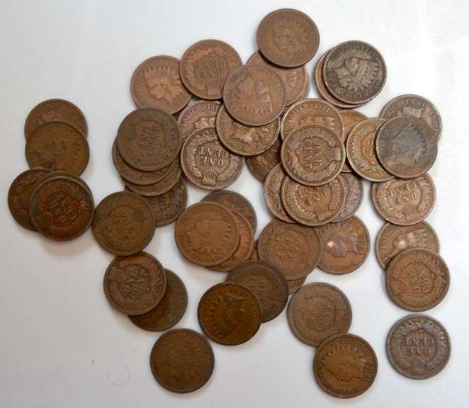 50 1900 Era Indian Head Cents.