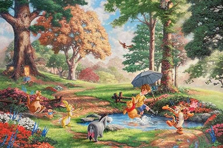 Must See Collection of 6 Disney/Thomas Kinkade Giclees on Canvas!