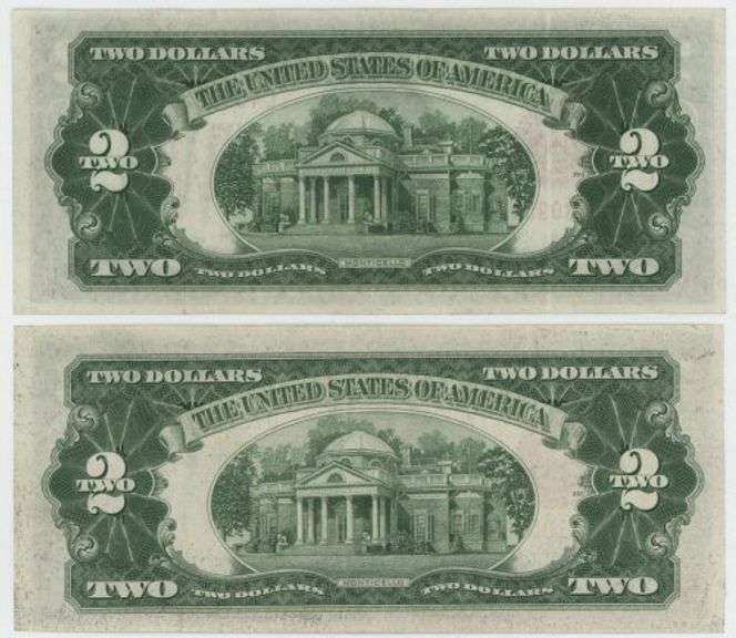 Crisp 1928-D & 1928-F $2 Red Seal Notes. 2 Nice notes
