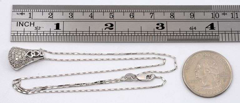 White Gold Diamond Cluster Pendant