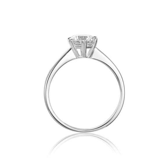 Ladies Sparkling VVS1 1 Ct 6.5 mm  FireMoissanite Ring