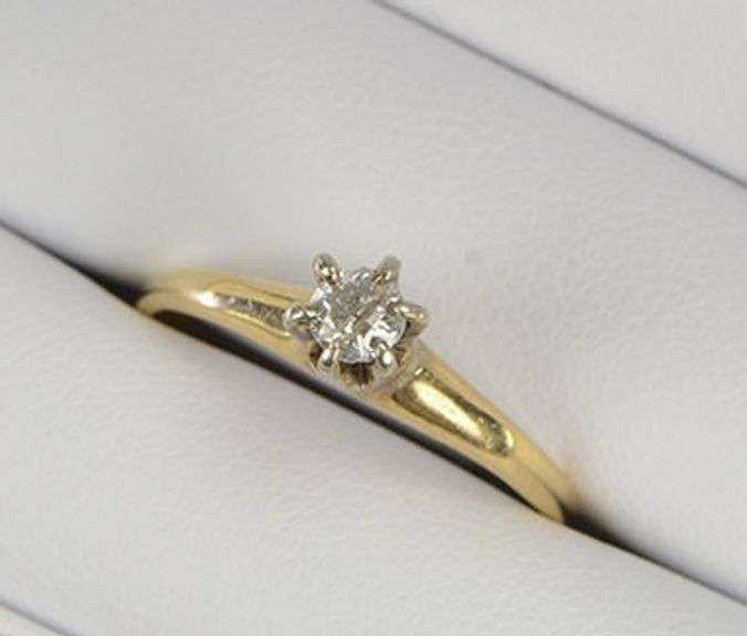 14K Yellow Gold 0.25 Ct Old Mine Cut Diamond Engagement Ring