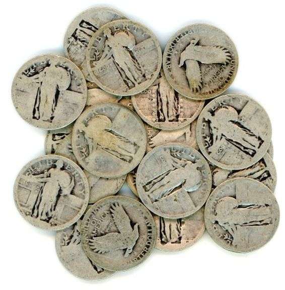 20 Standing Liberty Silver Quarters