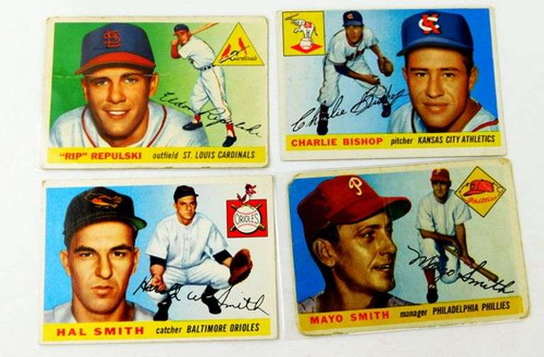 4 Topps 1955 Baseball Cards