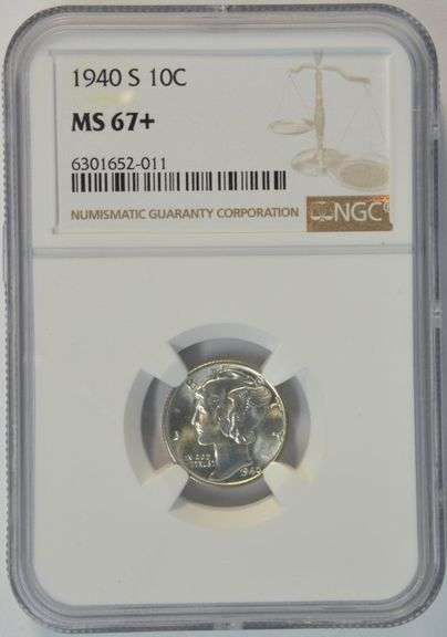 Simply Sensational NGC MS67+ 1940-S Mercury Dime