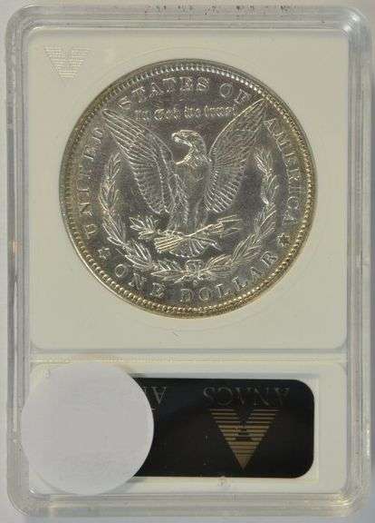 Nearly BU 1890-S Morgan Silver Dollar. ANACS AU58
