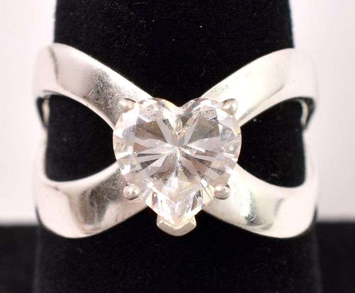 Heart CZ Ring In Sterling Silver