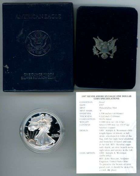 1997 Proof Silver Eagle with Box/CoA