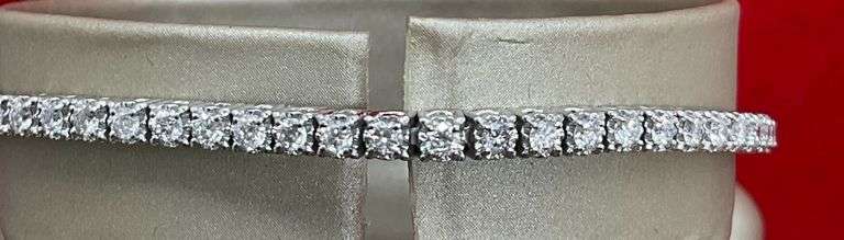 CERTIFIED BRAND NEW 14K WHITE GOLD LADIES DIAMOND TENNIS BRACELET . 3.00 CARATS