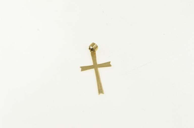 14K Yellow Gold Christian Faith Cross Symbol Classic Pendant