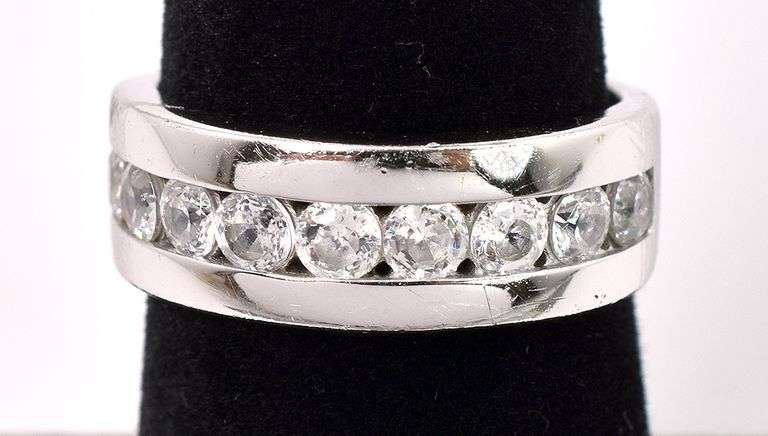 CZ Band Ring In Sterling Silver