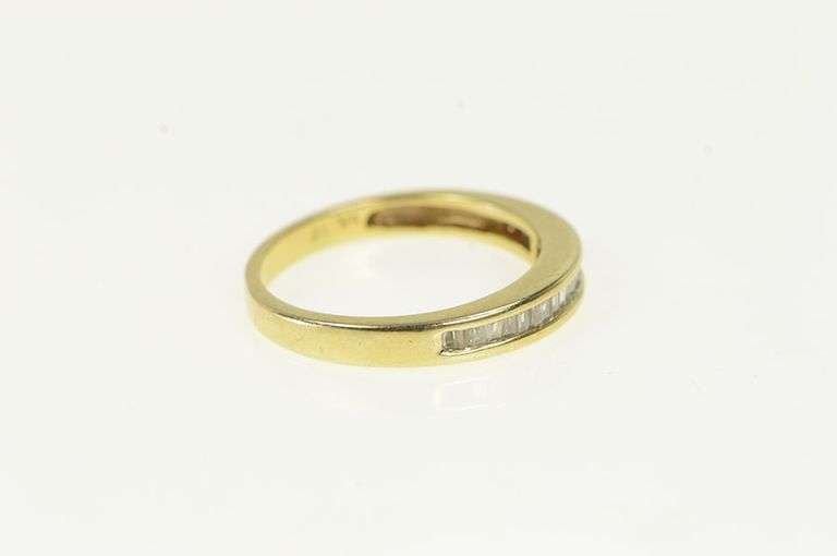10K Yellow Gold Baguette Diamond Classic Wedding Band Ring