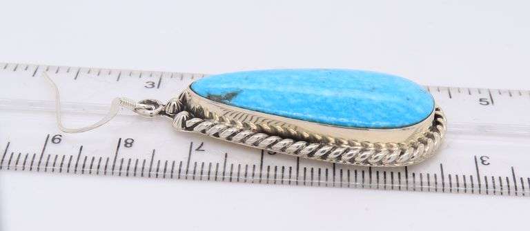 925 Sterling Silver Turquoise Dangle Earrings