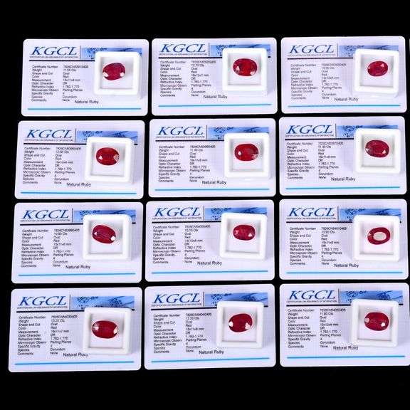 GROUP LOT OF 16 CERTIFIED NATURAL RUBY LOOSE GEMSTONES- 175.0+CARATS!