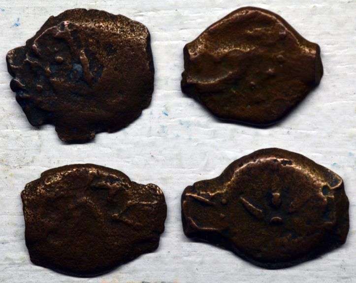 6-70 AD Ancient Biblical Widows Mite Judean Coin (Lot of 4)