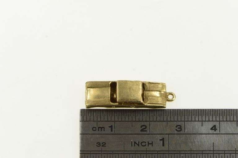 14K Yellow Gold 3D 1950's Car Sedan Vintage Travel Charm/Pendant
