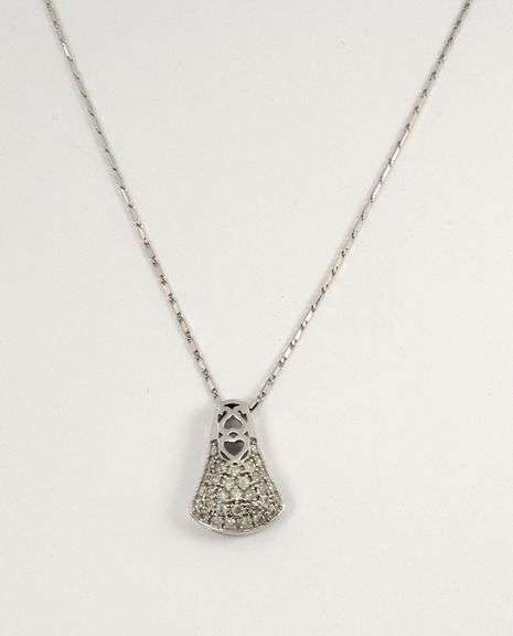 White Gold Diamond Cluster Pendant