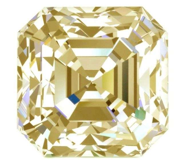 Dazzling 5.75 Ct Yellow Rare Asscher Cut Moissanite