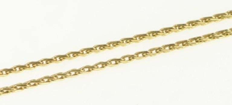 14K Yellow Gold 1.3mm Wheat Link Vintage Palma Chain Necklace