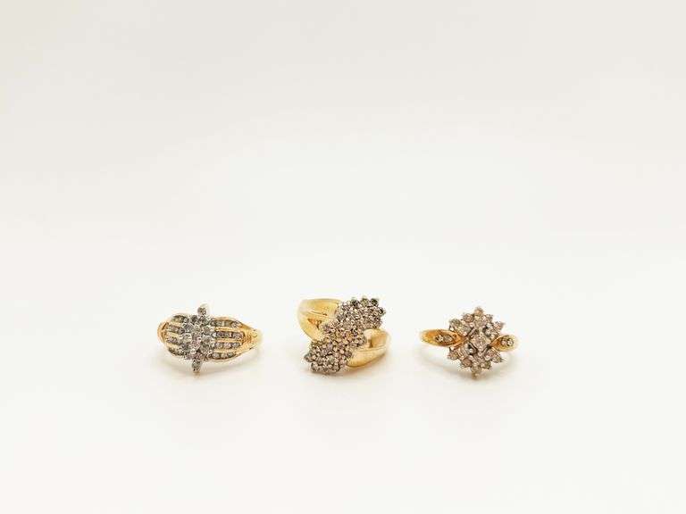 8 Beautiful 10k Solid Gold Diamond Rings!