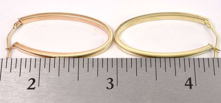 Magnificent Gold Hoop Earrings In 14K Yellow Gold