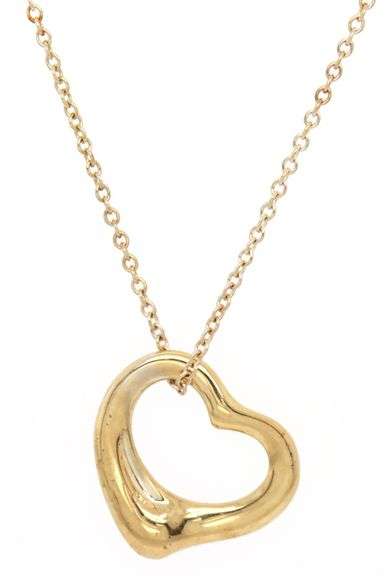 Tiffany & Co. Elsa Peretti Open Heart Pendant Necklace in 18K