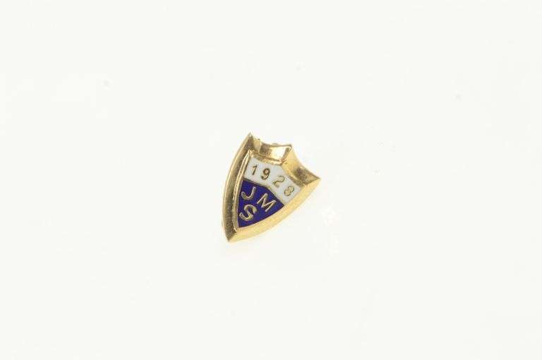 14K Yellow Gold 1928 JMS Enamel Shield Graduate Lapel Pin/Brooch
