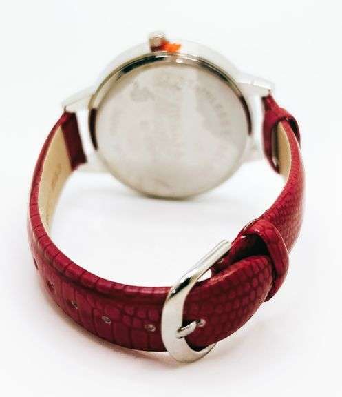 Big Numbers Geneva Watch w/ Mother of Pearl Face & Genuine Leather Strap