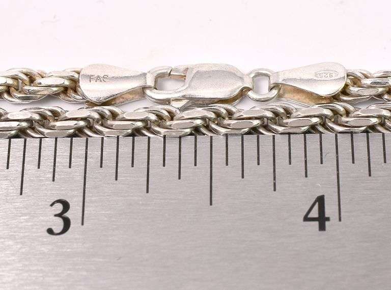 Rope Chain Necklace In Sterling Silver